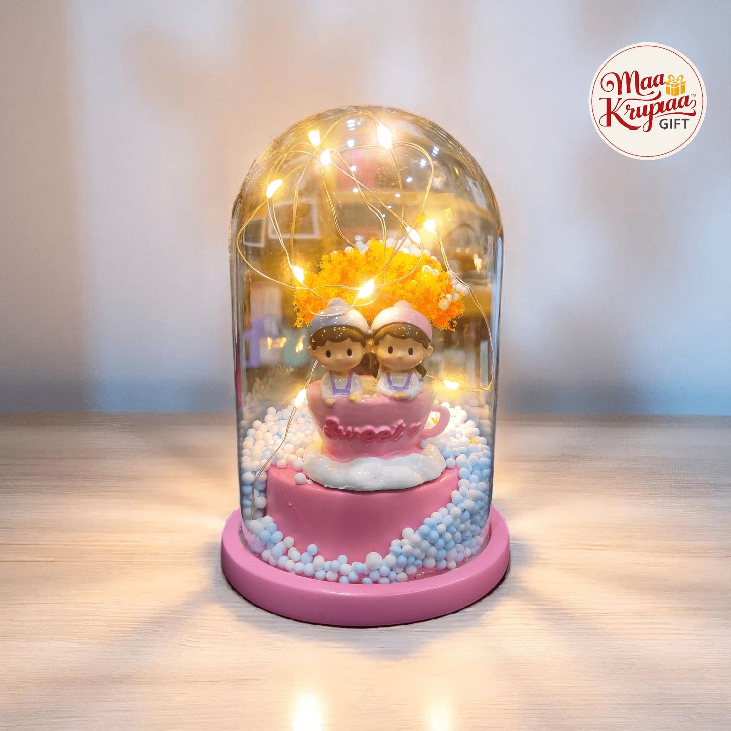 SWEET COUPLE IN TEACUP – LED LIGHT & MUSIC GIFT DOME LV1150 L18