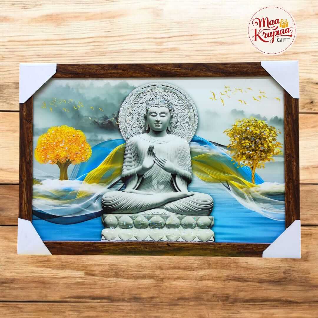 WHITE BUDDHA HOME DECOR WALL FRAME 1025 D16
