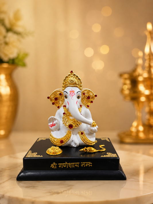 HIGH PRIMIUM FINISHING GANESH JI WHITE COLOUR IDOL MK667
