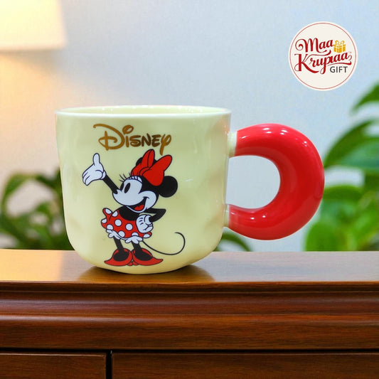 DISNEY MINNIE MOUSE YELLOW AND RED MUG W23