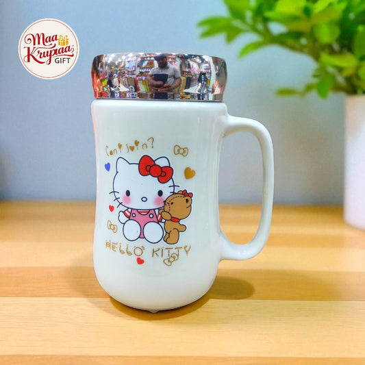 HELLO KITTY WHITE MUG WITH RED & GOLD ACCENTS W25