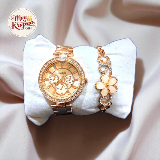 DESIGNER WATCH AND BRACELET GIFT SET W64