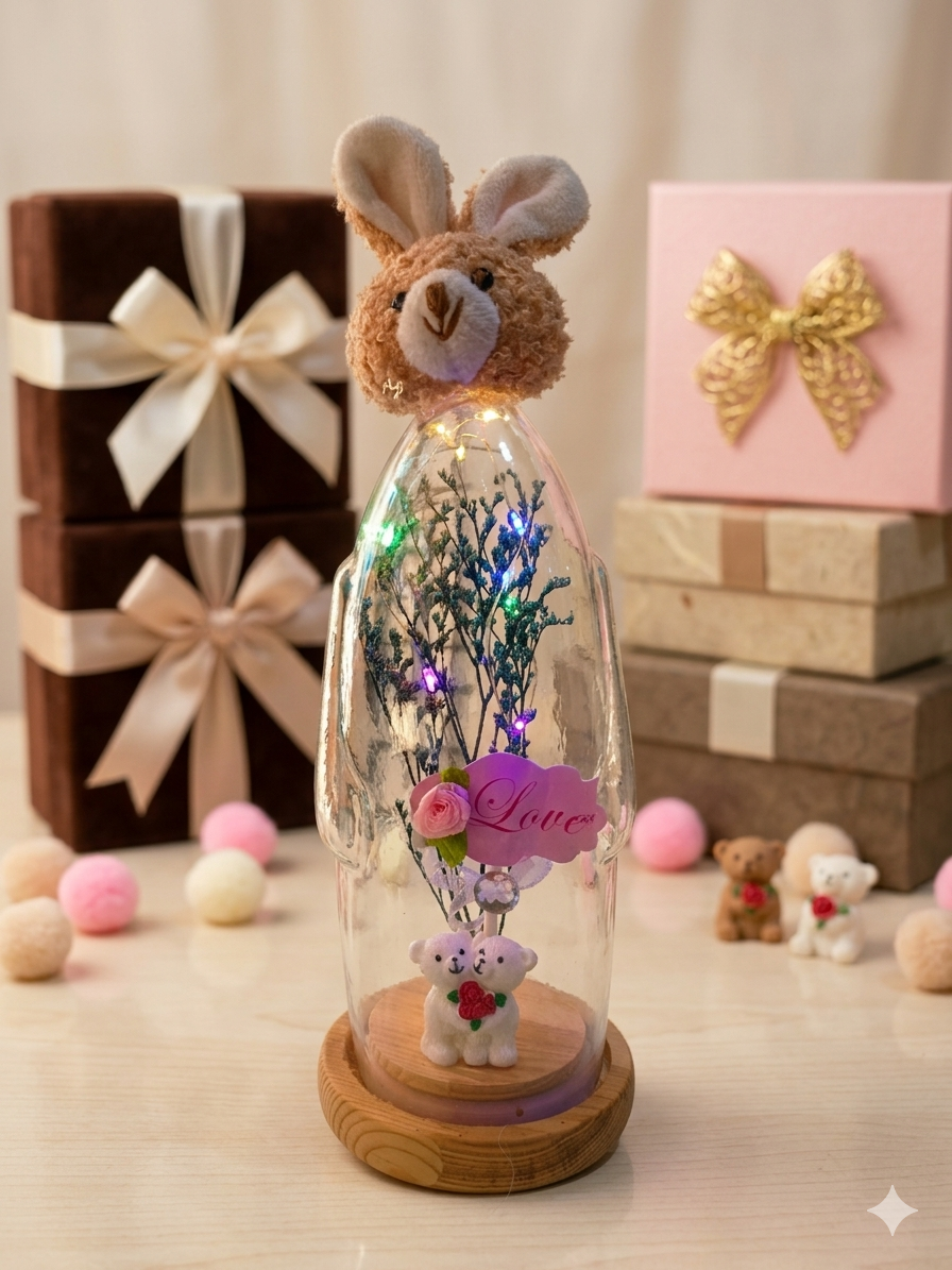 Glowy Bunny Bottle Love Showpiece ( LS63 )