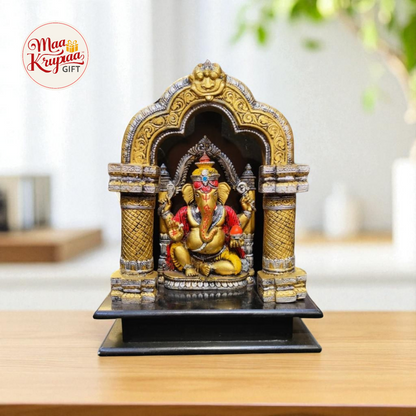 GANESH JI IDOL WITH CABINET IN SAID GOLD COLOUR IDOL 01041