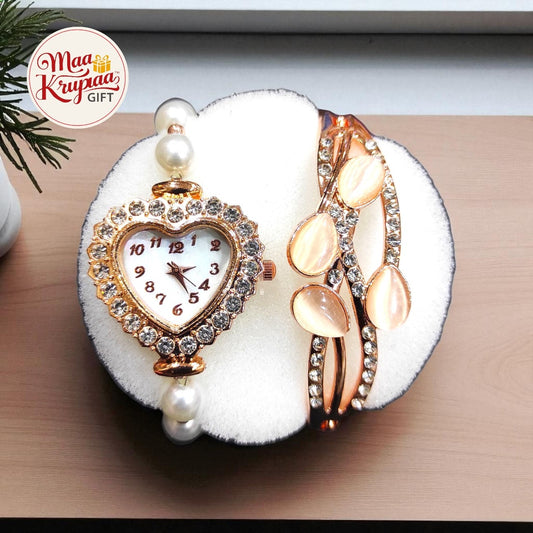 LUXURY PEARL BRACELET WATCH SET
W55